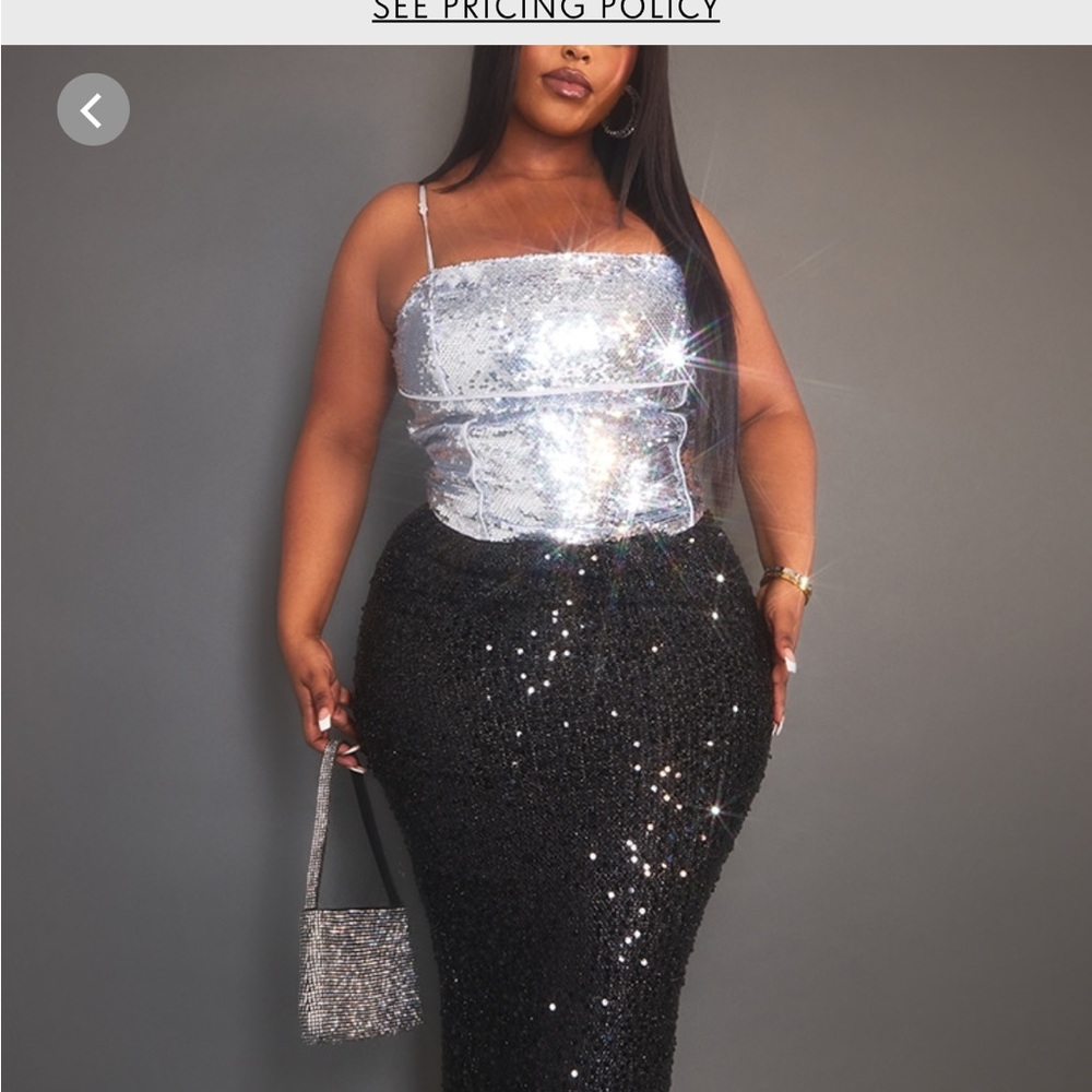 Silver PLT Sequin Top